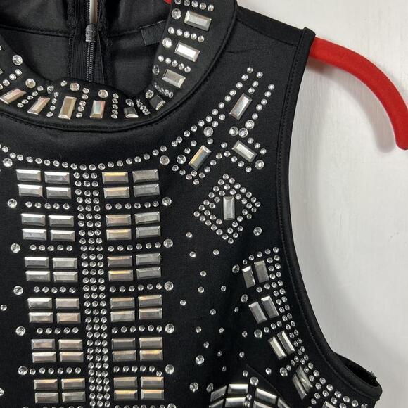 Cleo black jumpsuit with rhinestone embellishments.  Size small - Picture 4 of 9